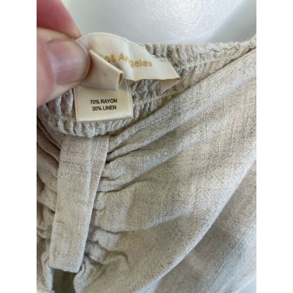 Monteau Ruched Keyhole Jumpsuit Cropped Straight Leg Cream Beachy Cottage Small - Picture 6 of 12